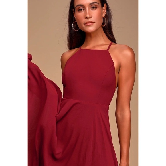 Lulus Heavenly Chiffon Halter Backless Maxi Dress - Picture 5 of 16